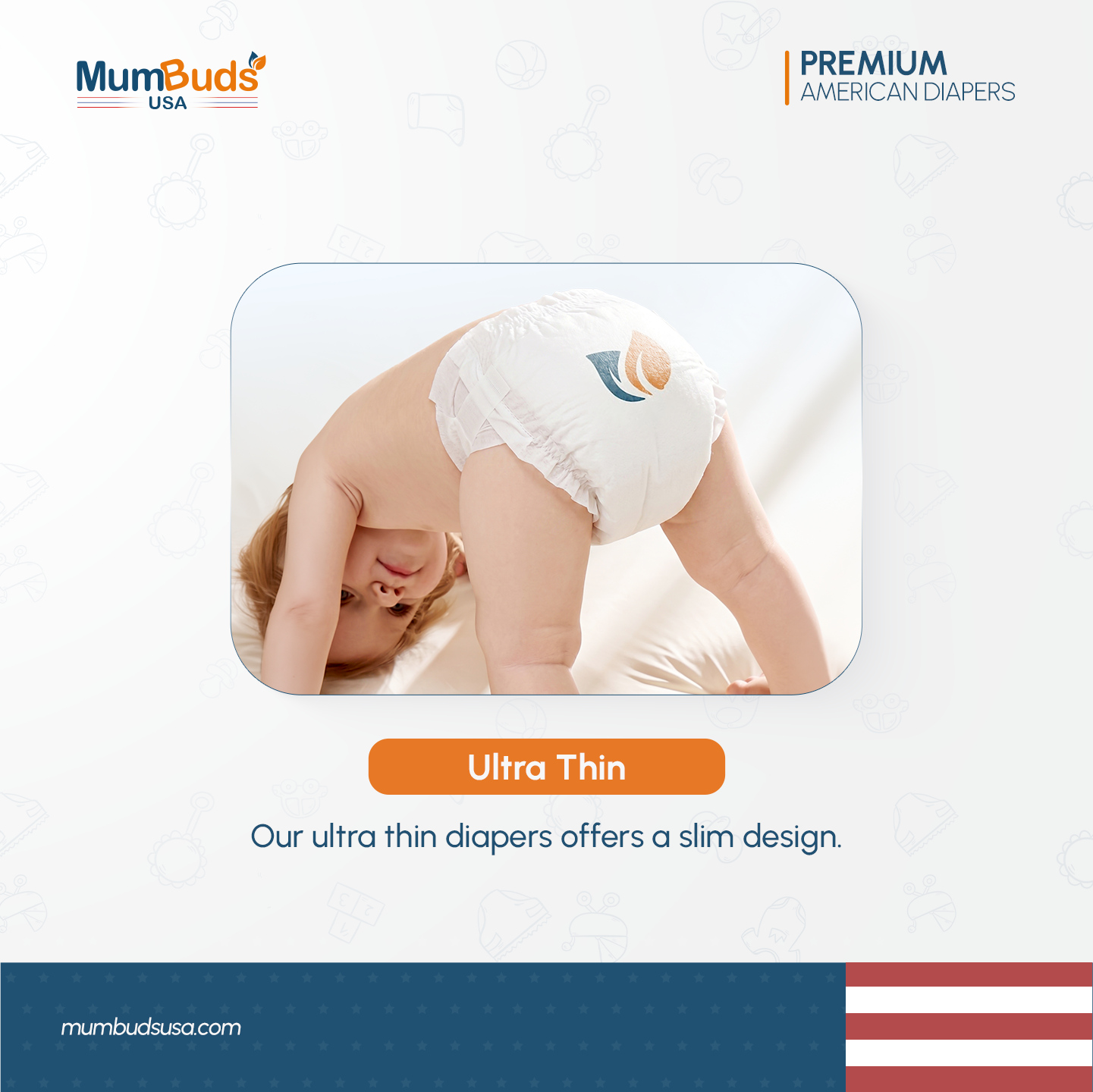 MumBuds USA ZIPLOCK PACK Ultrathin Baby Diapers Size-6 XXL (16–22 kg) – 34 pcs Tape Style