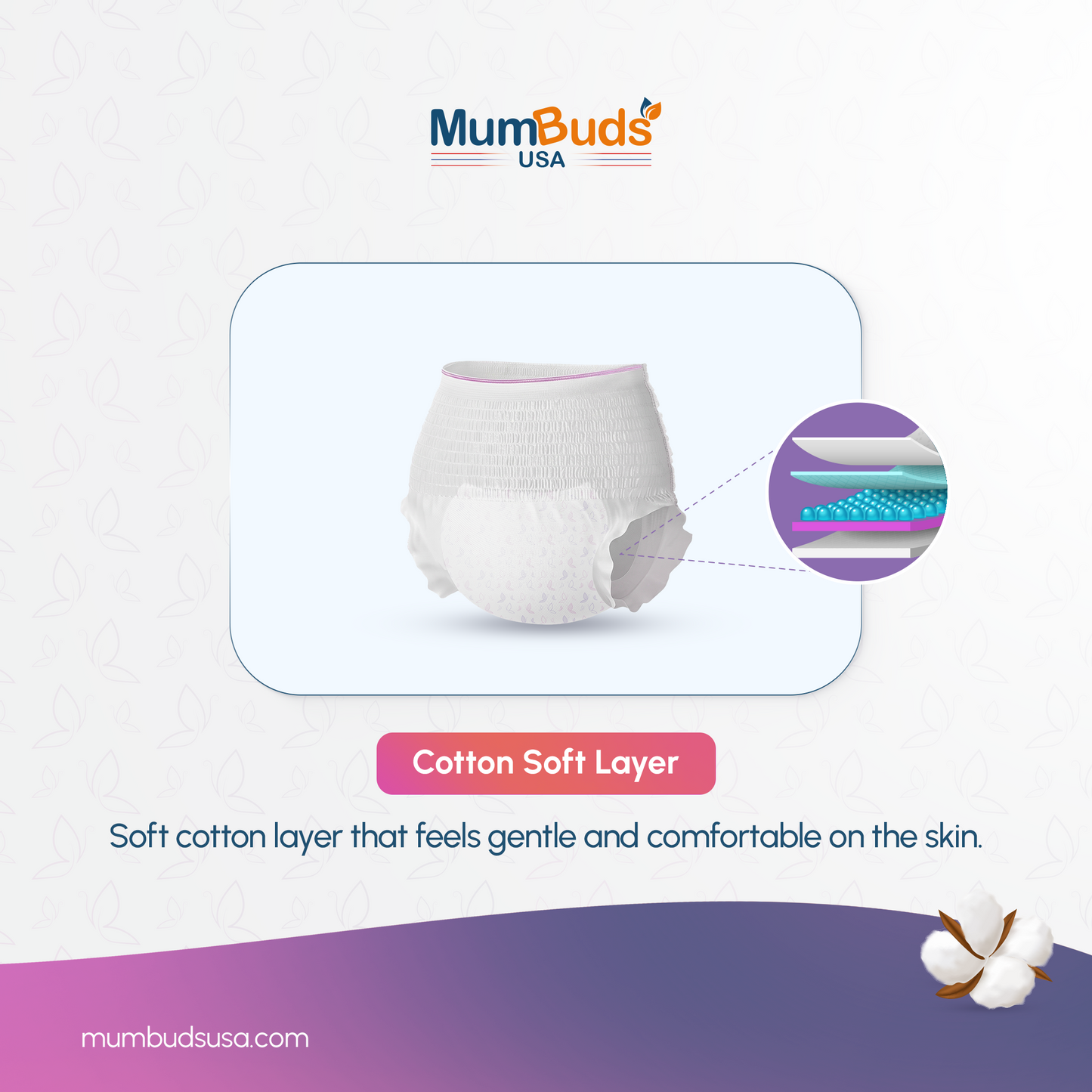 MumBuds USA Disposable Period Panty L/XL 660 mm (70–120 cm) 3 Pcs | Super Absorbent, Breathable, Lightweight, Leak Protection & Individually Packed