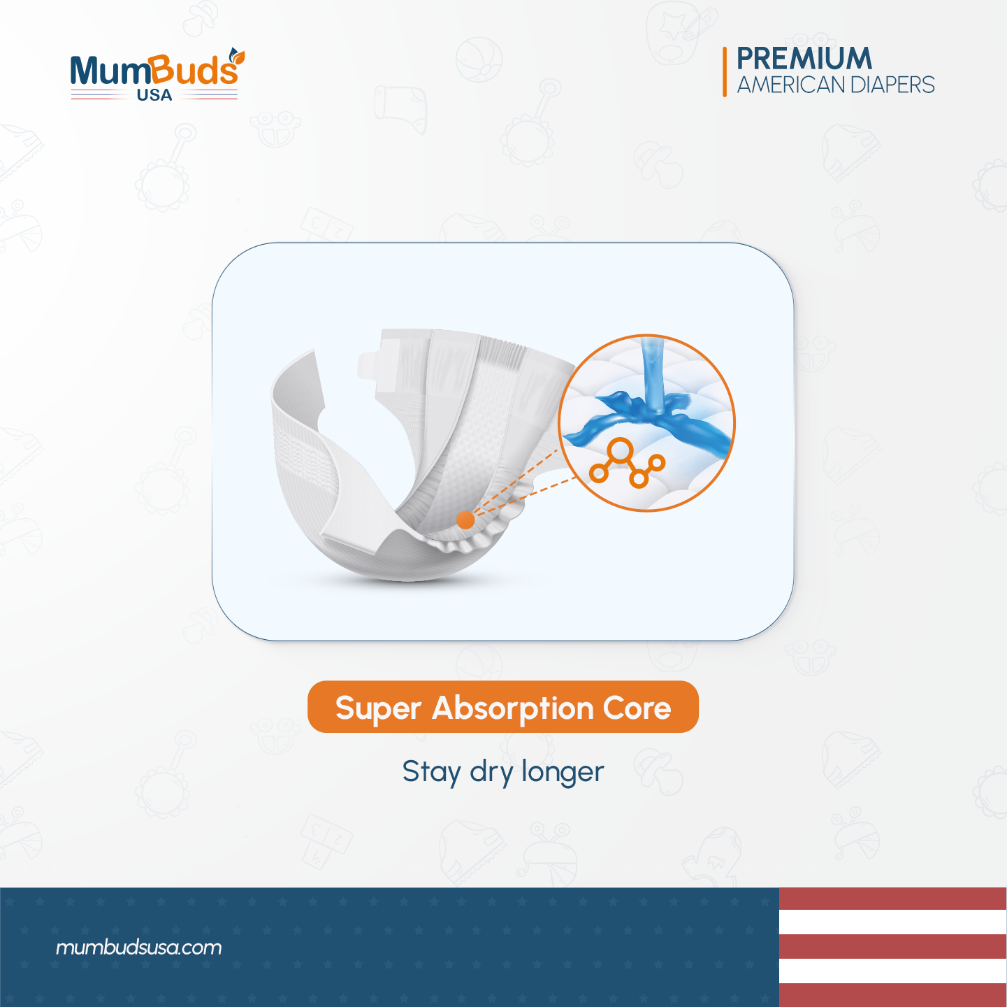 MumBuds USA ZIPLOCK PACK Ultrathin Baby Diapers Size-5 XL (12–17 kg) – 36 pcs Tape Style